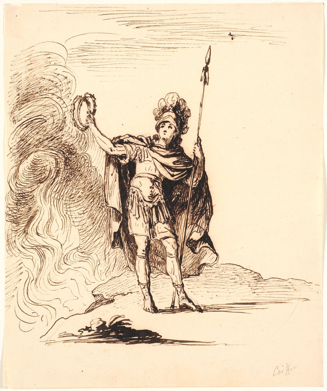Herói antigo. Palco de teatro de Benoît Le Coffre