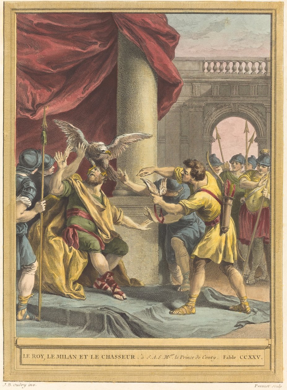 O Rei, a Pipa e o Caçador de Benoît Louis Prévost after Jean Baptiste Oudry