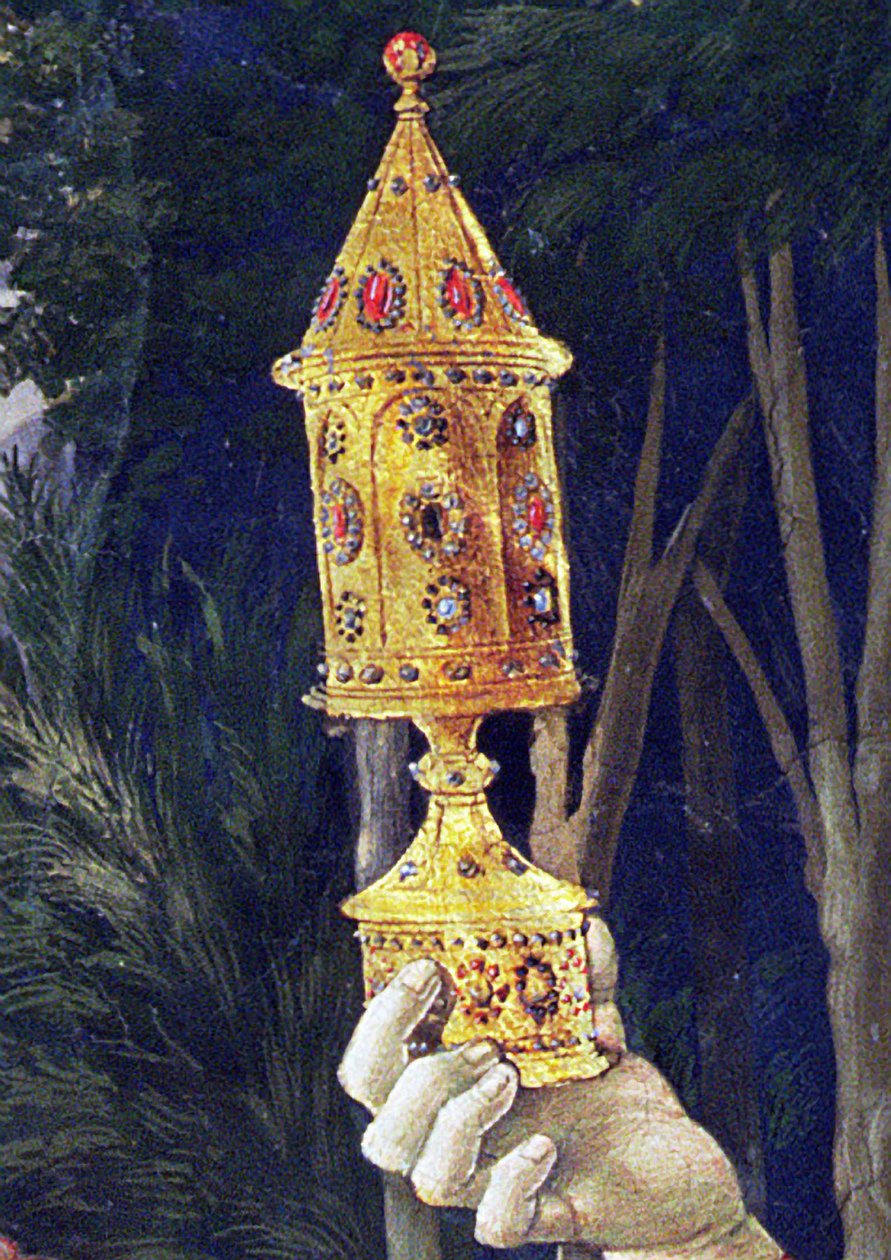 Detalhe, de, a, viagem, de, a, Magi, ciclo, em, a, capela, c.1460, afresco, detalhe, de, 170295 de Benozzo di Lese di Sandro Gozzoli