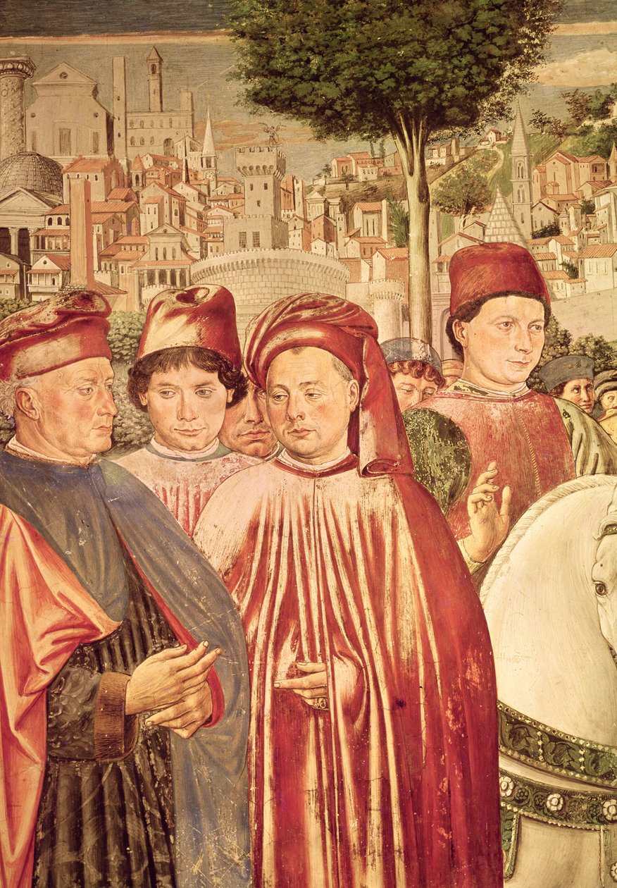Santo Agostinho partindo para Milão, do ciclo da vida de Santo Agostinho, 1464-65 (detalhe) de Benozzo di Lese di Sandro Gozzoli