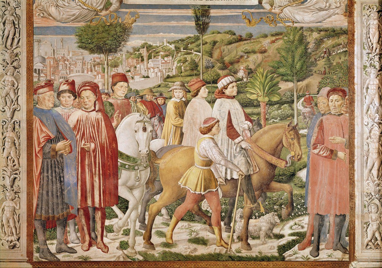 Santo Agostinho deixa Roma para Milão, da Vida de Santo Agostinho, 1463-65 de Benozzo di Lese di Sandro Gozzoli
