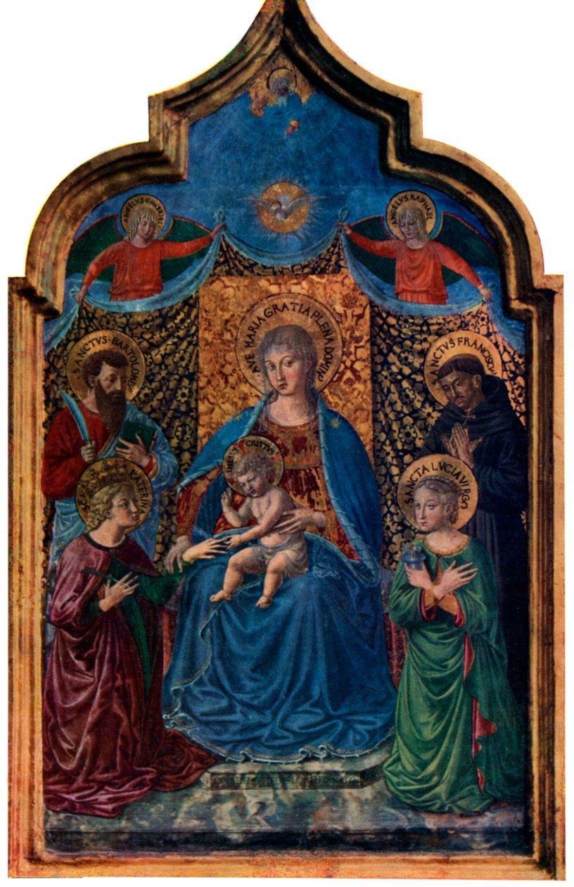 Casamento místico de Santa Catarina, 1466 1930. de Benozzo Gozzoli