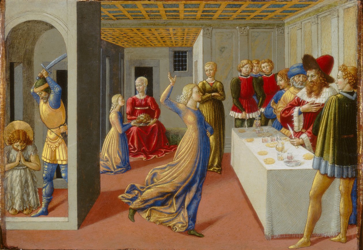 A festa de Herodes e a decapitação de São João Batista, 1461-1462. de Benozzo Gozzoli