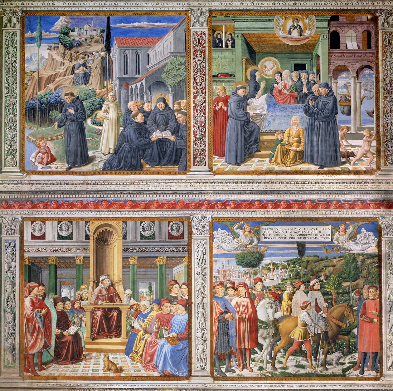 Episódios da Vida de Santo Agostinho, 1463-65 (ver 192535, 192549, 192550, 192551, 192552) de Benozzo di Lese di Sandro Gozzoli
