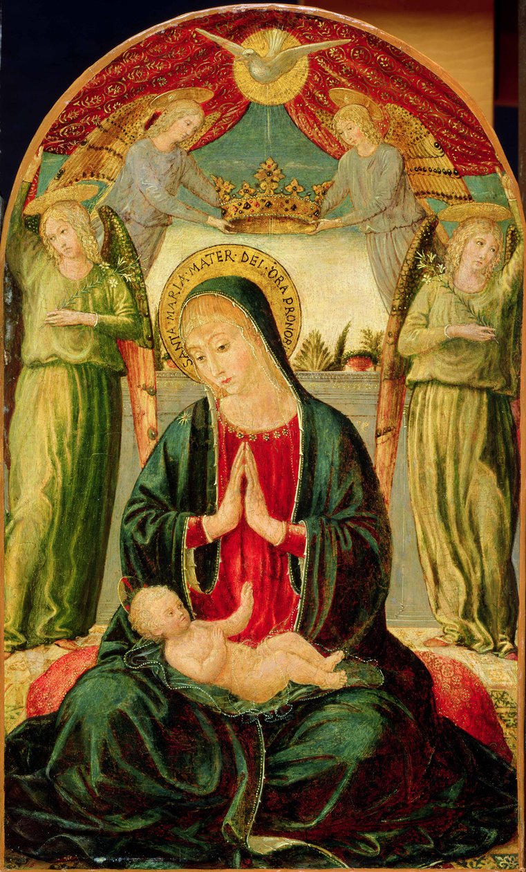 Madonna e criança com anjos de Benozzo di Lese di Sandro Gozzoli