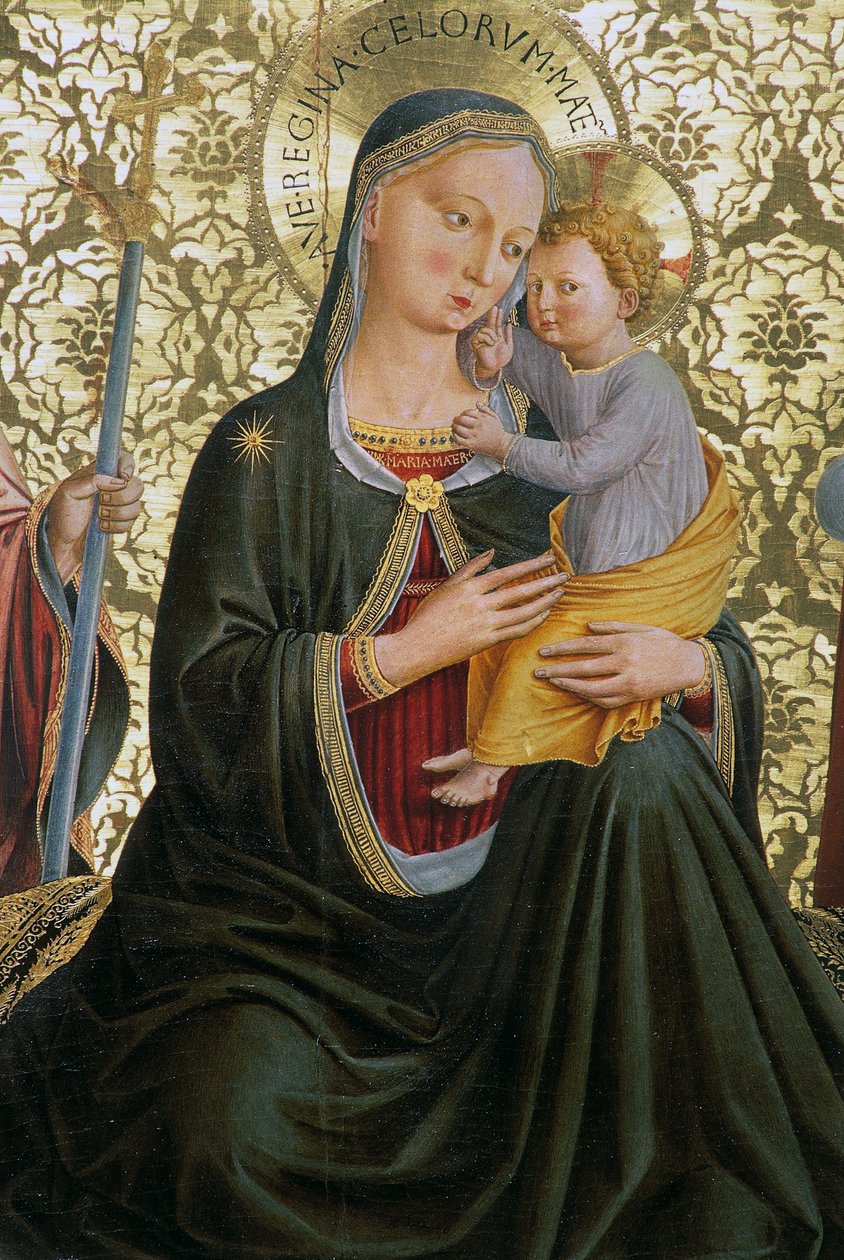 Madonna da humildade, de Benozzo Gozzoli (1421-1497), Sapienza Nuova Altarpiece, Perugia, Umbria, Itália de Benozzo di Lese di Sandro Gozzoli