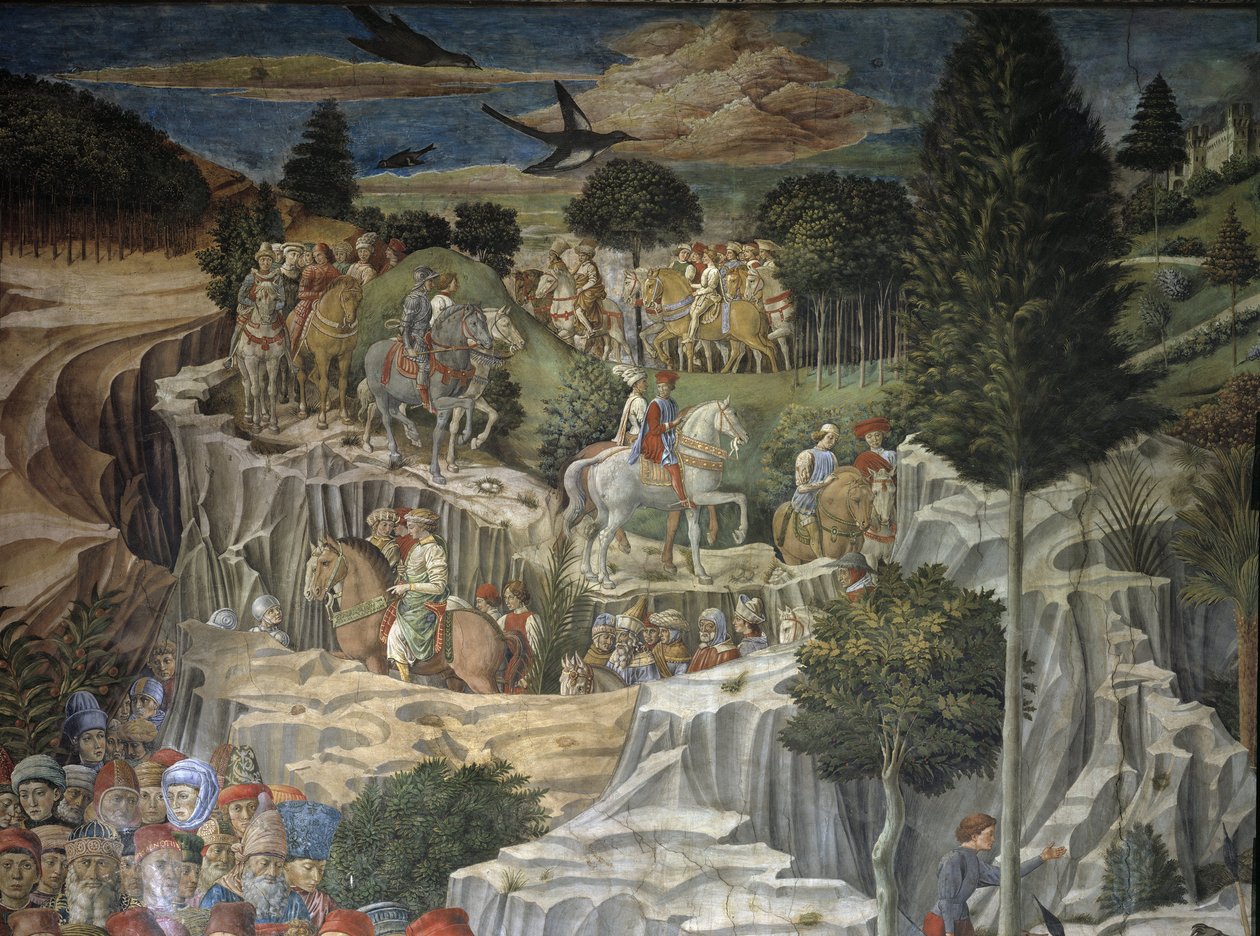 Procissão dos Magos com Laurent, o Magnífico(fresco de Benozzo di Lese di Sandro Gozzoli