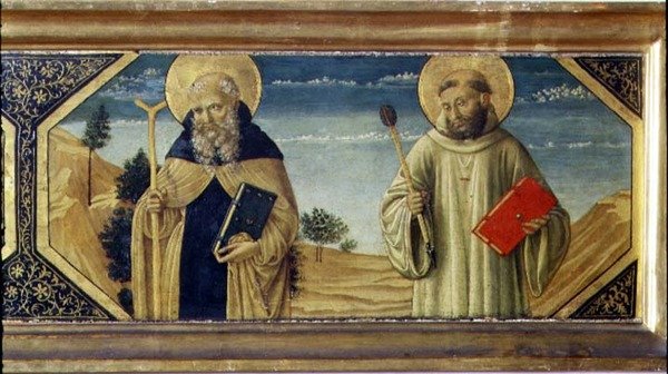 Santo Antônio Abade e São Benedito (painel) (detalhe de 78957) de Benozzo di Lese di Sandro Gozzoli
