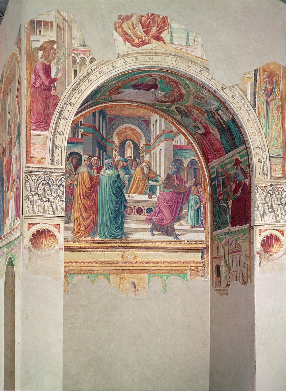 Tabernáculo da Visitação: Expulso de Jaochim do Templo, 1491 de Benozzo di Lese di Sandro Gozzoli