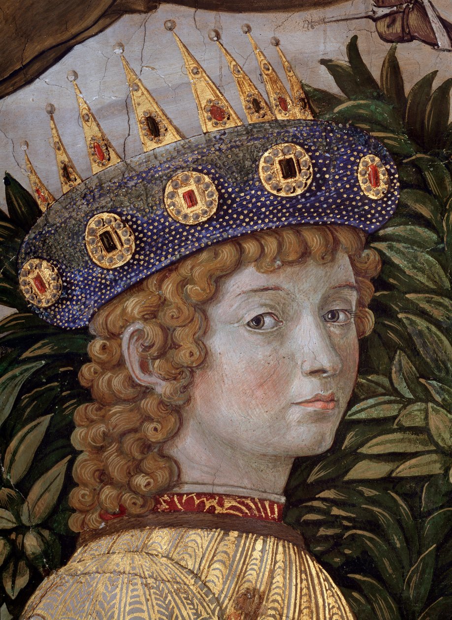 A Viagem dos Magos Cortejo dos Reis Magos de Jerusalém a Belém chama em italiano "Viaggio dei Magi" ou "Cavalcata dei Magi" Detalhe do jovem mago no rosto de Lourenço o Magnífico (Laurent de Medici) (A procissão dos Magos, detalhe de t de Benozzo di Lese di Sandro Gozzoli