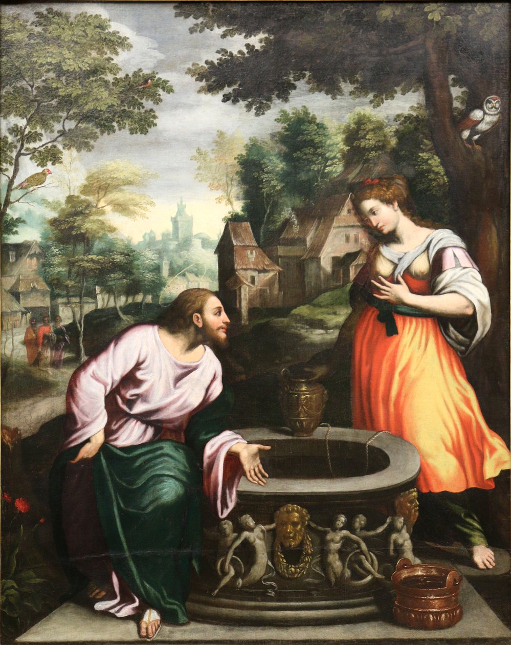 Jesus e a mulher samaritana de Benvenuto Tisi da Garofalo
