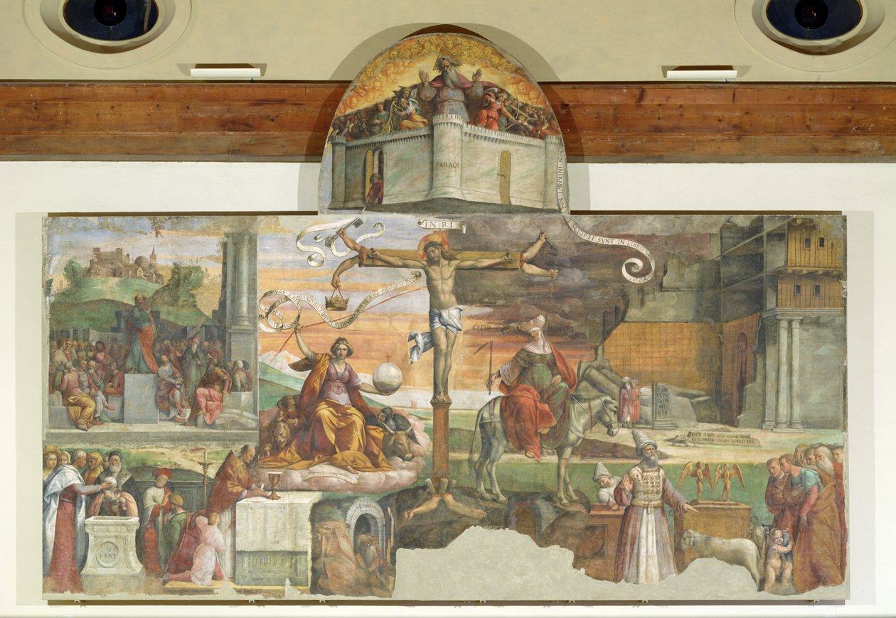 Alegoria do Antigo e Novo Testamento de Benvenuto Tisi da Garofalo