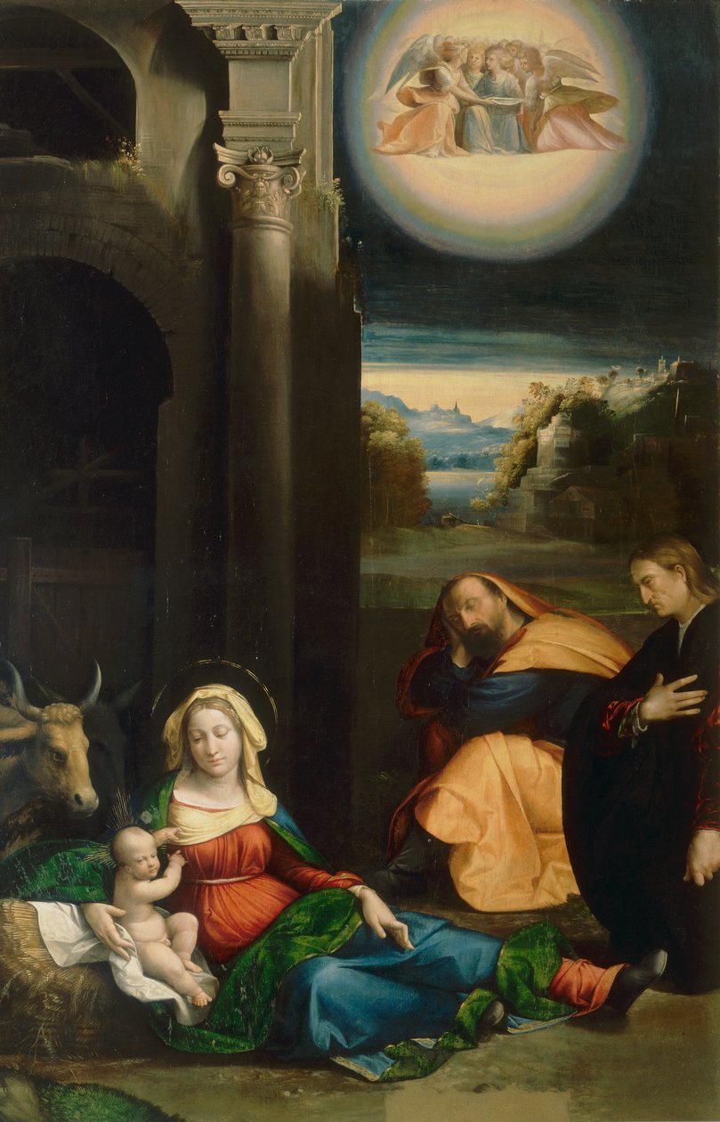 Madonna del Riposo com retrato de Lionello, de Garofalo, na Galeria Nacional de Ferrara de Benvenuto Tisi da Garofalo