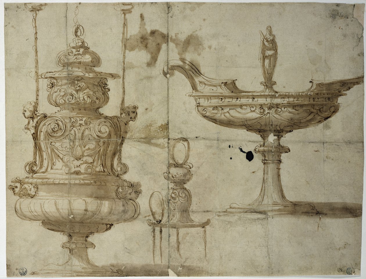 Estudo para prataria (Desenho de Benvenuto Cellini
