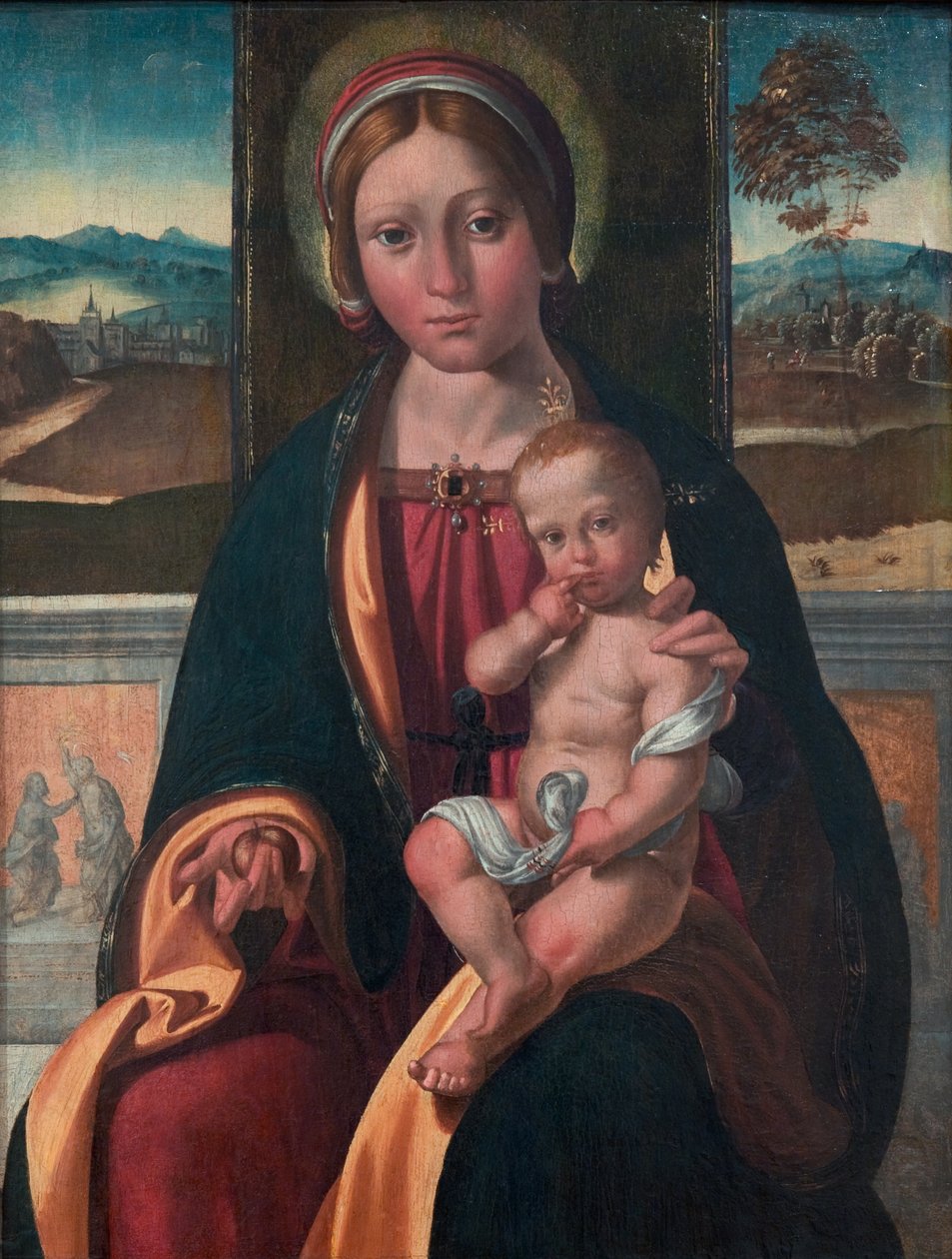 Dinamarquesa:  Madonna med Barnet A Virgem e o Menino de Benvenuto Tisi