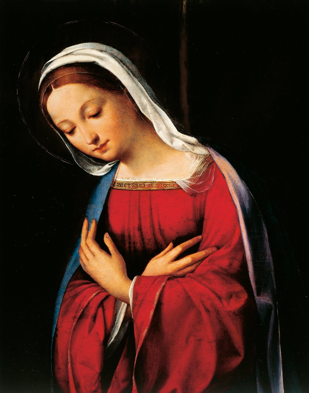 Madonna, detalhe de Natividade de Garofalo (1481-1559) de Benvenuto Tisi da Garofalo