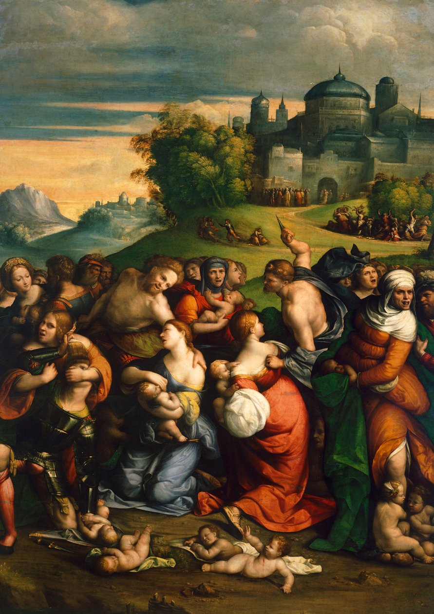 Massacre dos Inocentes (óleo sobre painel) de Benvenuto Tisi da Garofalo
