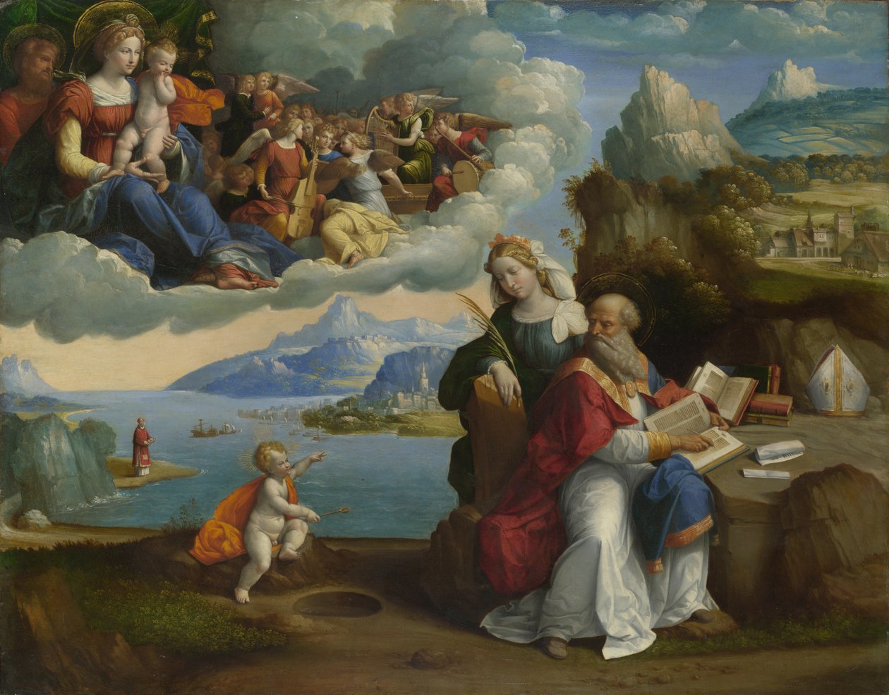 A visão de Santo Agostinho, c. 1520 de Benvenuto Tisi da Garofalo