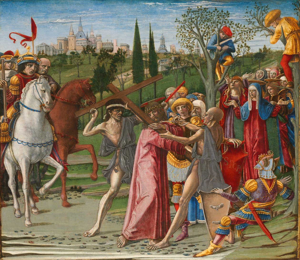 Cristo Carregando a Cruz, provavelmente 1491. de Benvenuto di Giovanni