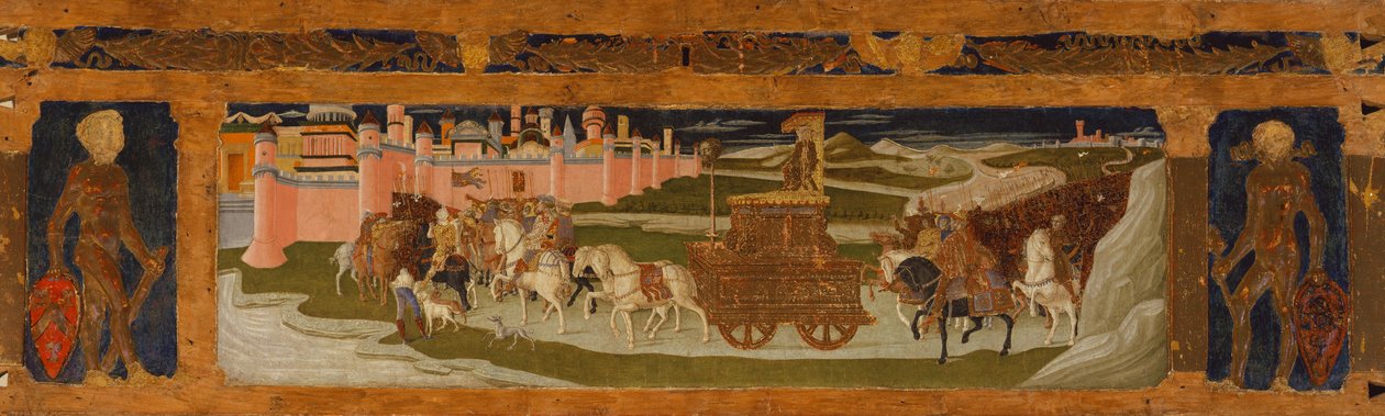 Painel Predella: Triunfo de David (pintura sobre madeira) de Benvenuto di Giovanni