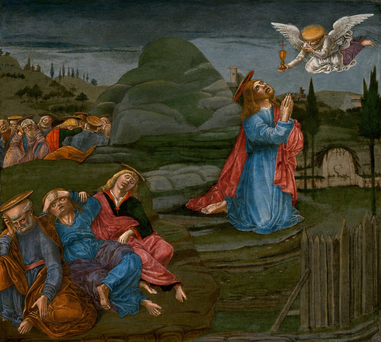 A agonia no jardim, provavelmente 1491. de Benvenuto di Giovanni