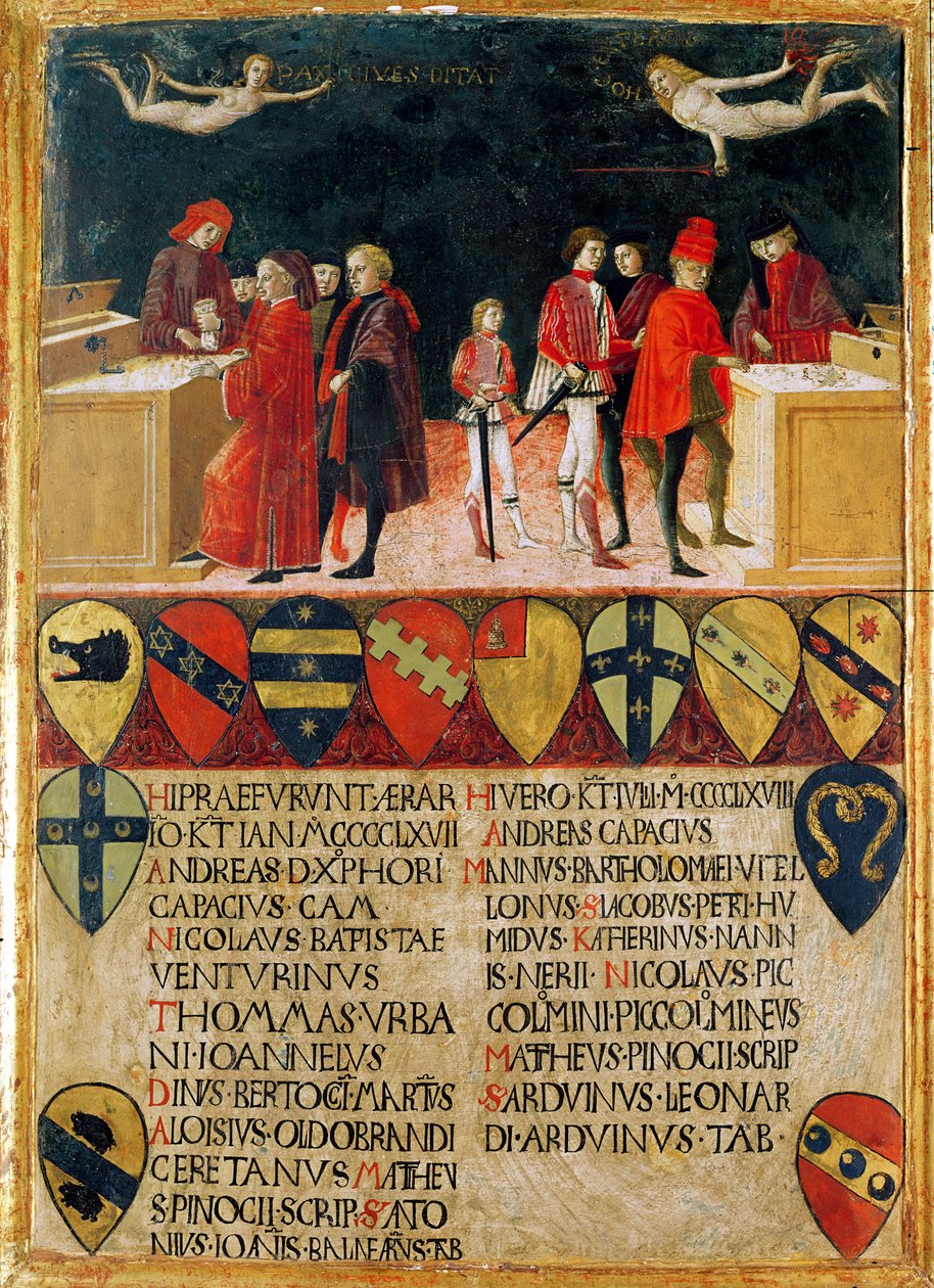 O Conselho Finança em Tempos de Guerra e de Paz, 1468 (para detalhes ver 108196) de Benvenuto di Giovanni