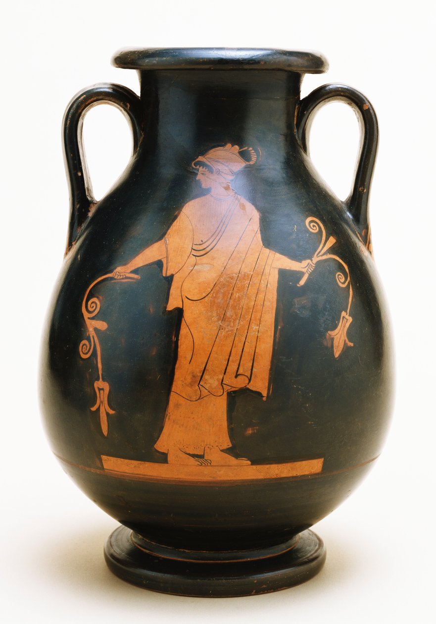 Um pelike de figura vermelha no ático representando uma figura feminina, século V aC de Berlin Painter