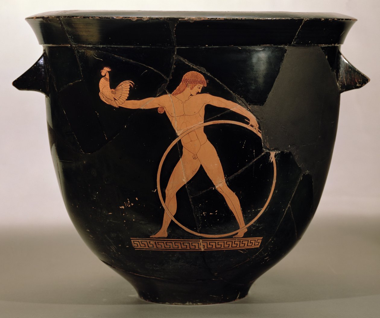 Sótão krater de sino de figuras vermelhas retratando Ganimedes, grego, c.500-480 aC (cerâmica) de Berlin Painter