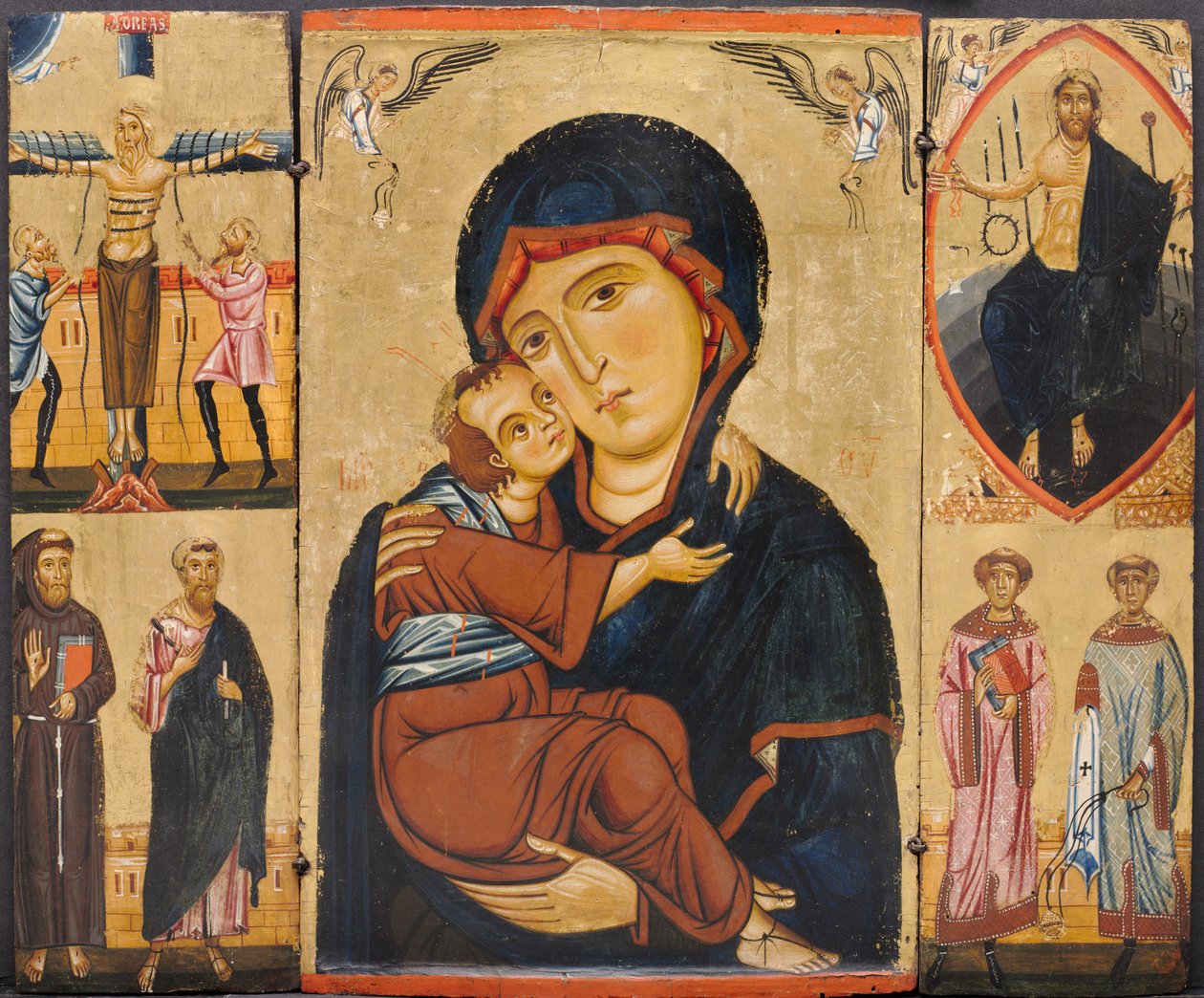 Virgem e Criança com Santos, c.1230s de Berlinghiero Berlinghieri