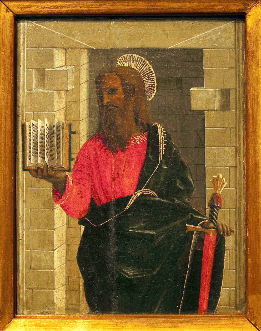São Paulo. Pintura de Bernardino Butinone (1450-1507), tempera sobre madeira. Arte italiana, renascença. Musee Ingres, Montauban. de Bernadino Jacobi Butinone