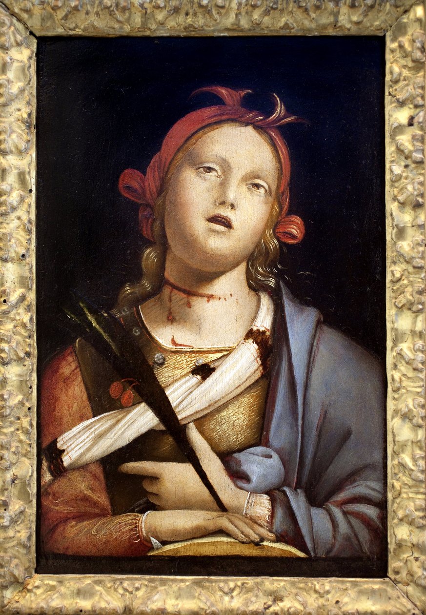 Santa Catarina de Alexandria. Pintura de Bernardo (Bernardino) Zenale (ca. 1436-1526), detrempe sobre madeira, cerca de 1500. Arte italiana, renascentista. Musee des Beaux Arts de Nancy. de Bernadino Zenale