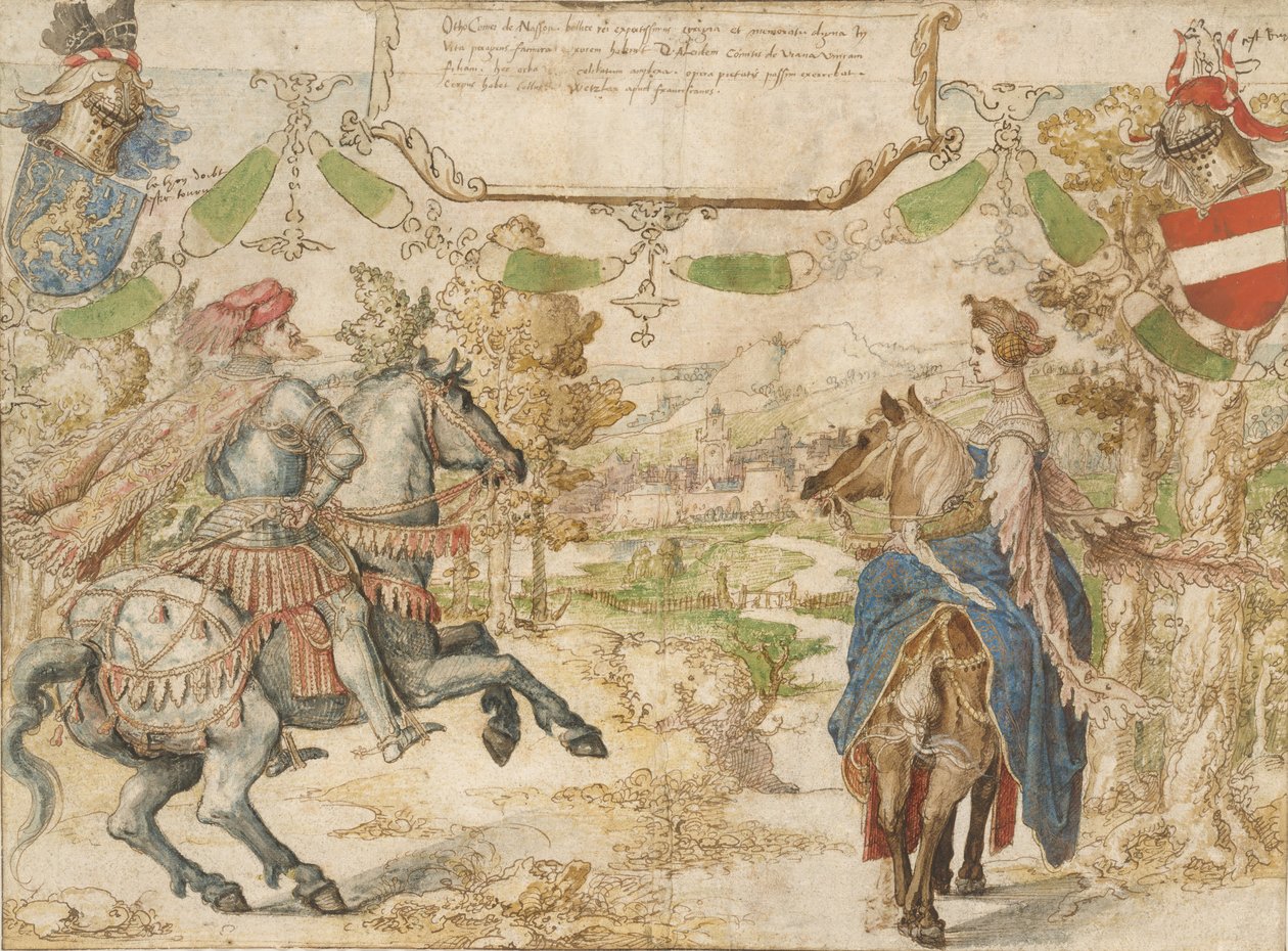 Otto, Conde de Nassau e sua esposa Adelheid van Vianen, 1530-35. de Bernaert van Orley