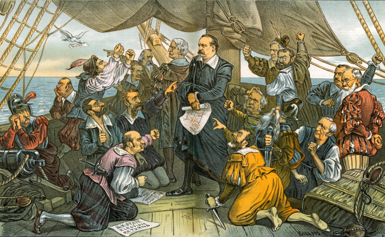 Columbus Cleveland e sua tripulação amotinada - Este navio não voltará atrás! 1885 de Bernard Gillam