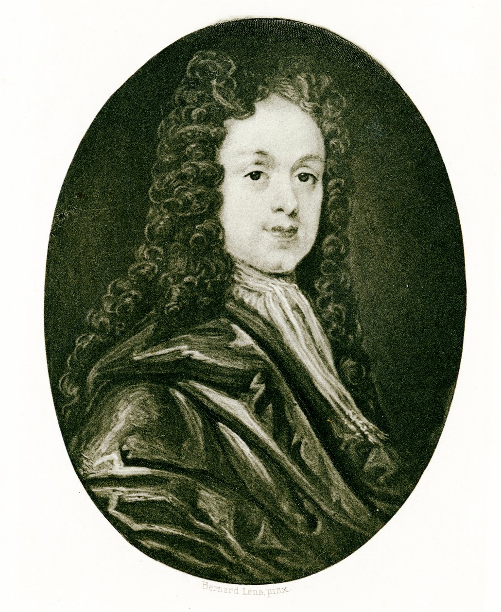Miniatura de retrato de John White, c.1719 (wc e guache em marfim) de Bernard III Lens