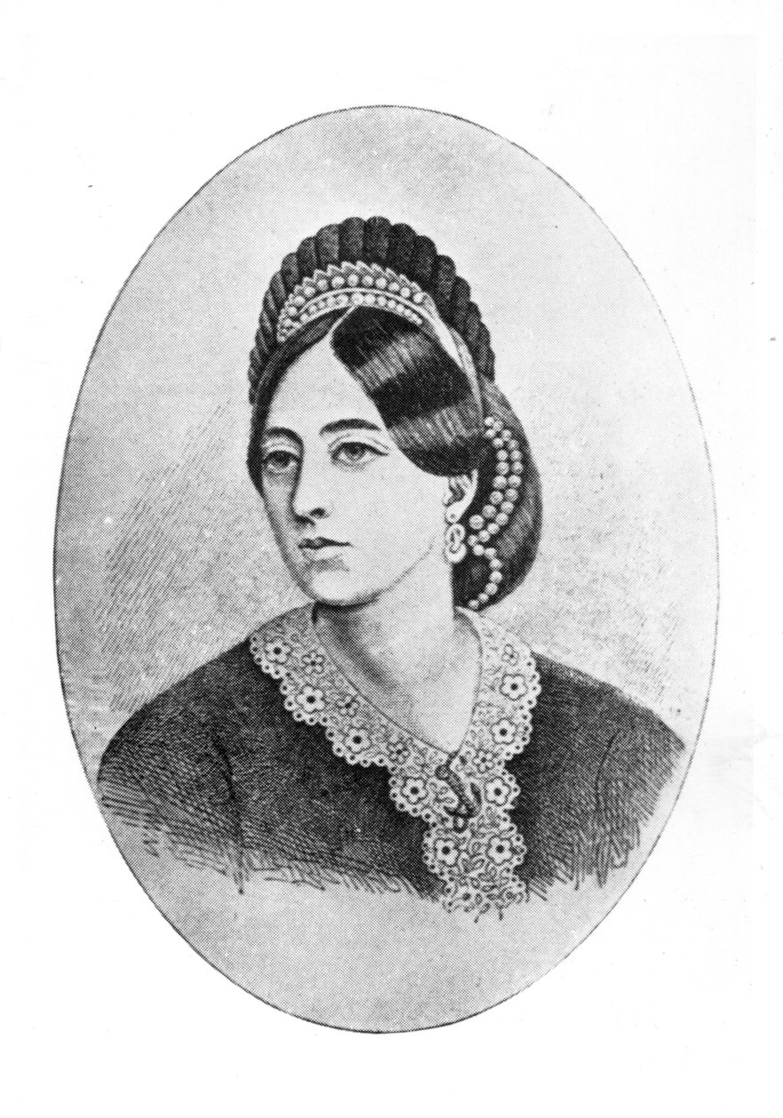 Retrato de Jane Francesca Agnes Wilde, gravado por WM Oldham de Bernard Mulrenin