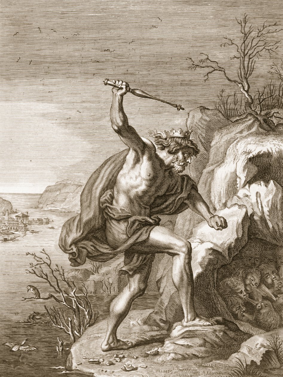 Alcyone e Ceux transformados em aves, 1730 de Bernard Picart