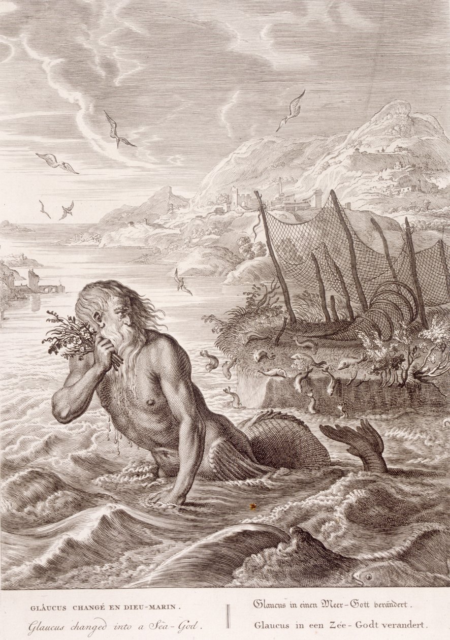 Glaucus se transformou em um deus do mar, 1731 de Bernard Picart