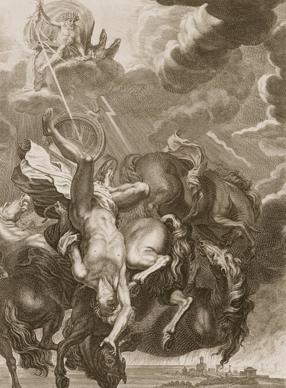 Phaeton atingido pelo raio de Júpiter, 1731 de Bernard Picart