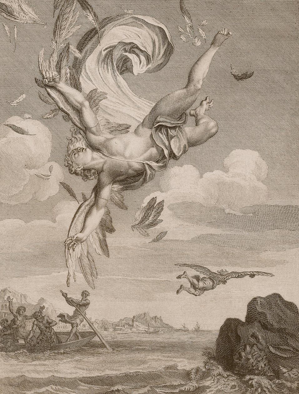 A queda de Ícaro, 1731 de Bernard Picart