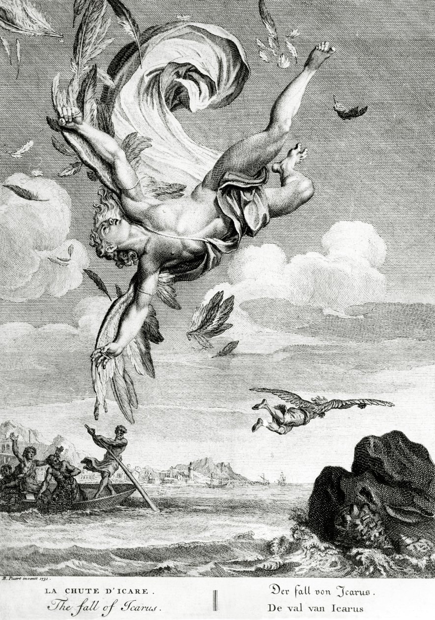 A queda de Ícaro, 1731 de Bernard Picart