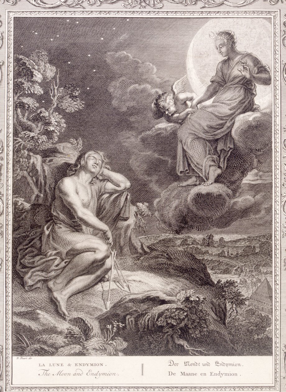 A Lua e Endymion, 1731 de Bernard Picart