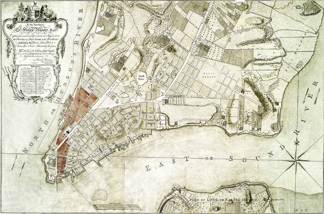 Um mapa de 1776 de Bernard Ratzer