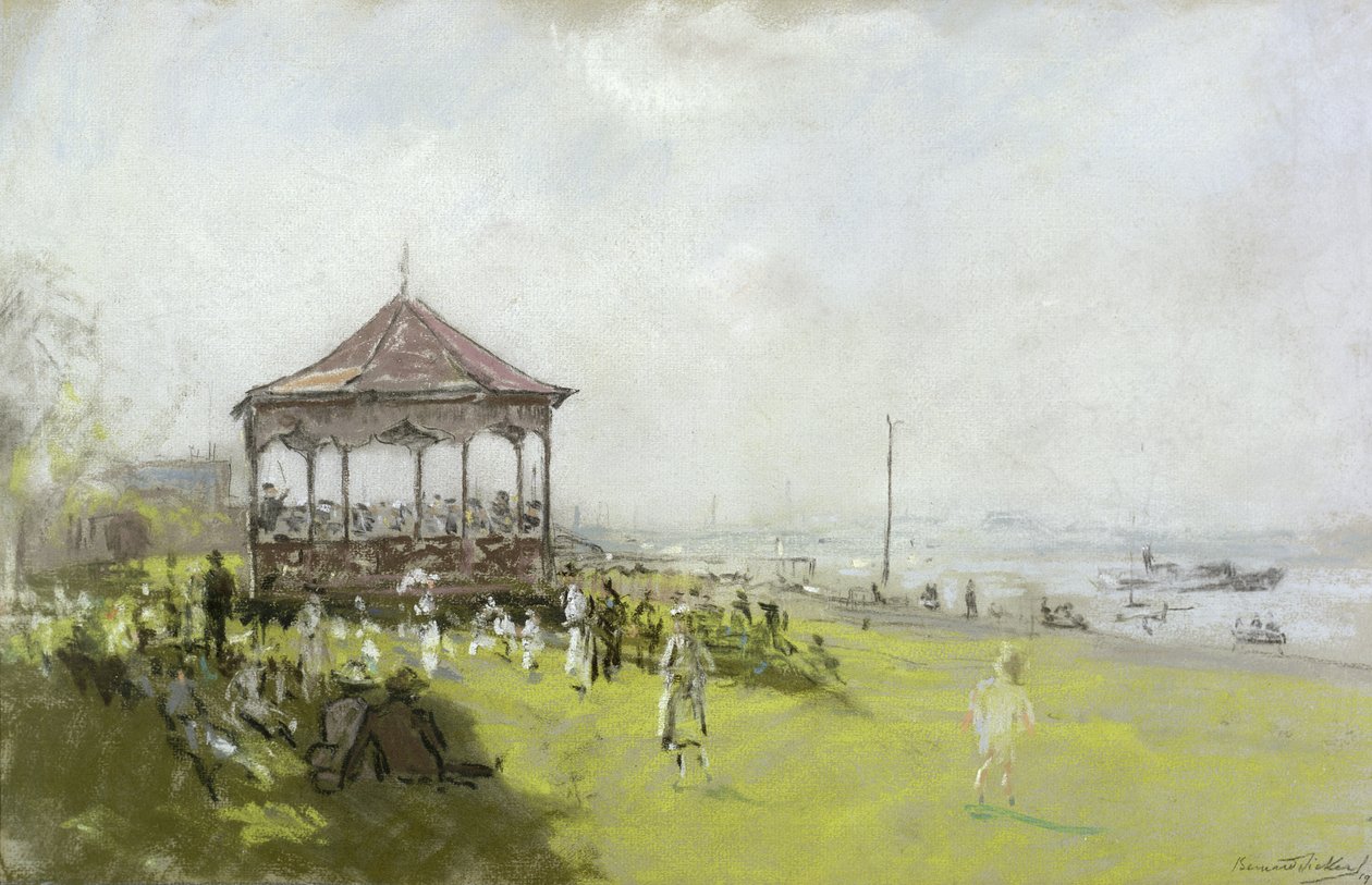 Figuras perto de um coreto, 1922 (pastel e giz sobre papel) de Bernard Sickert