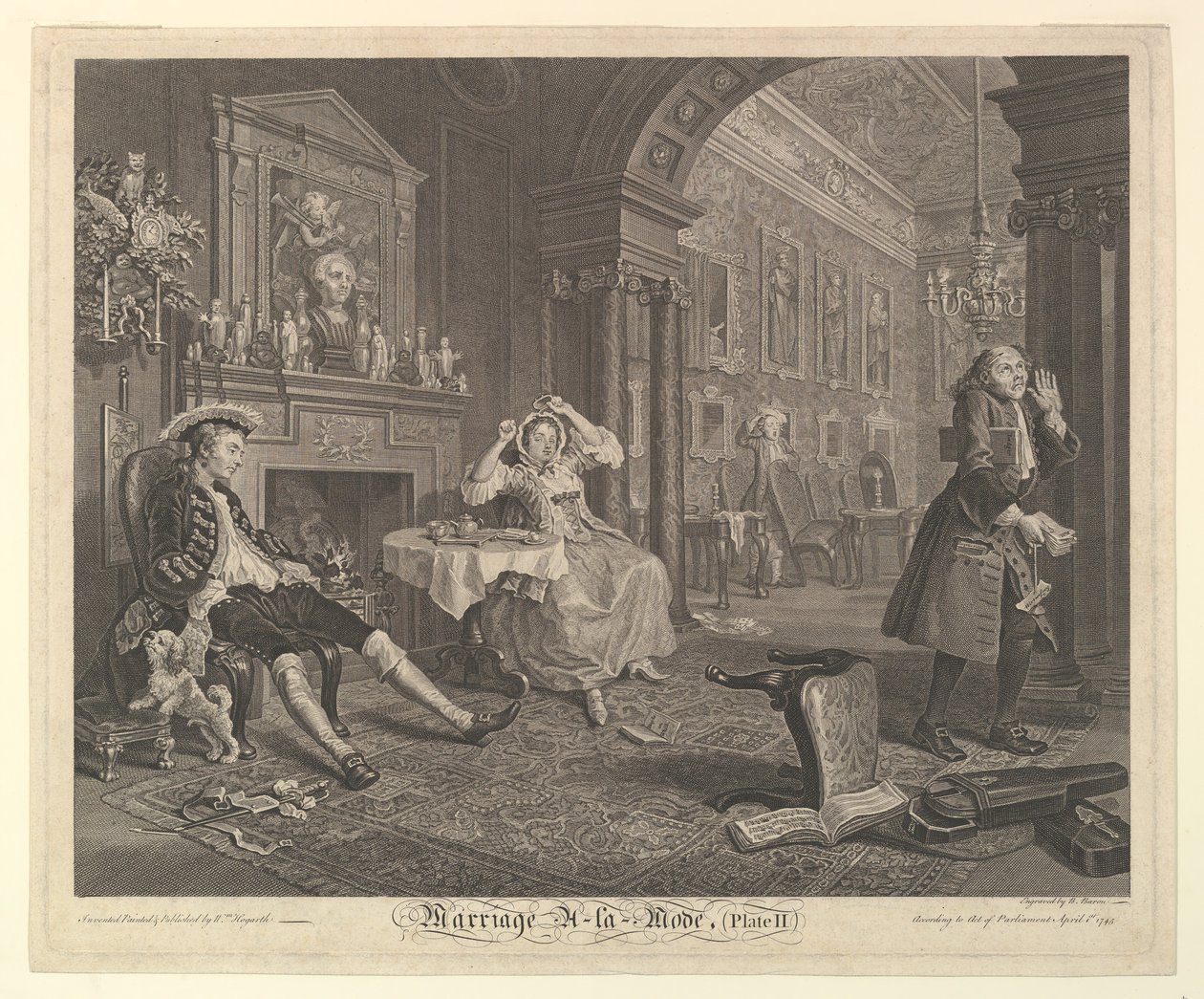 Casamento A-la-Mode, Placa II, abril de 1745. de Bernard Baron