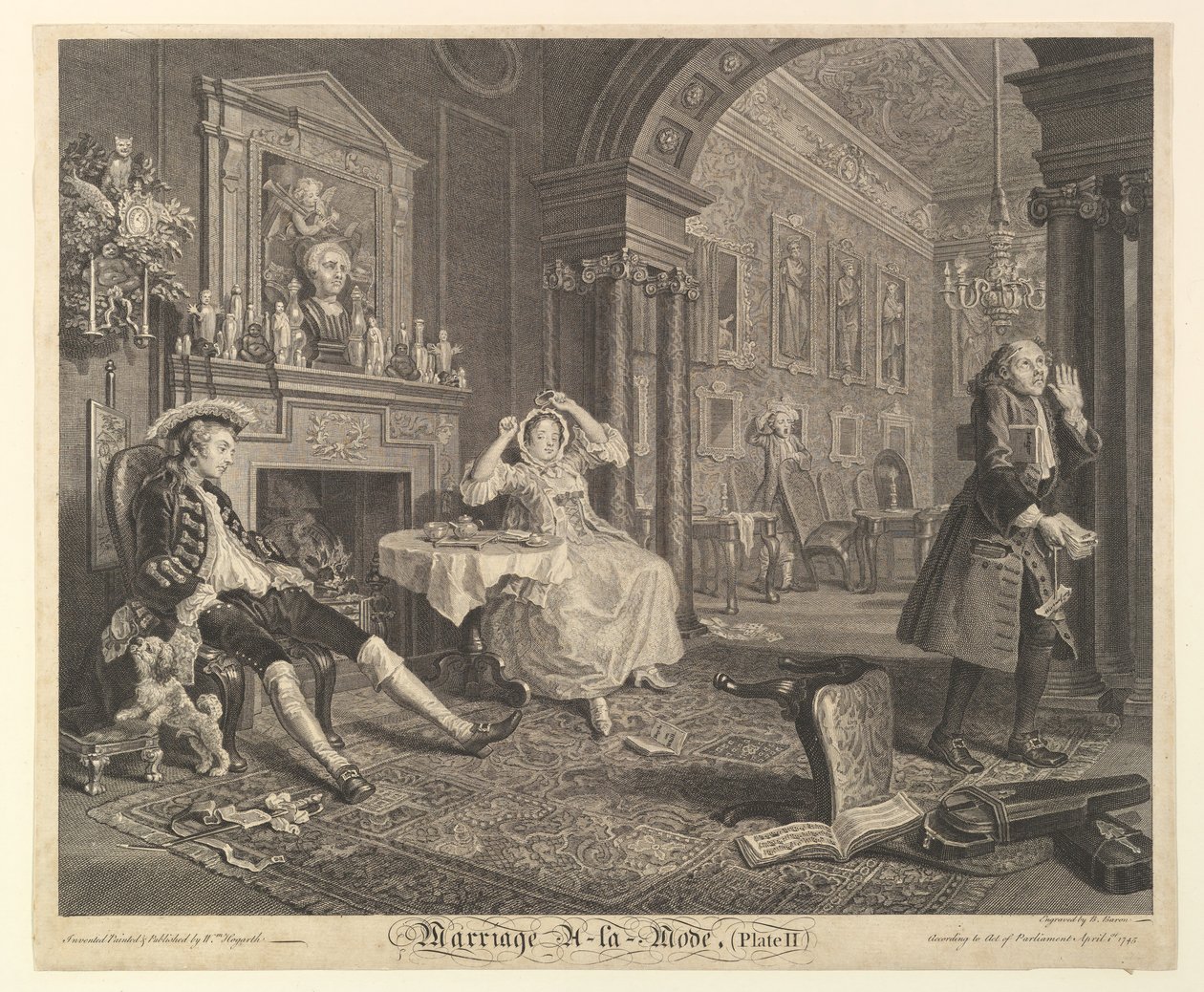 Casamento A-la-Mode, Placa II, 1º de abril de 1745. de Bernard Baron
