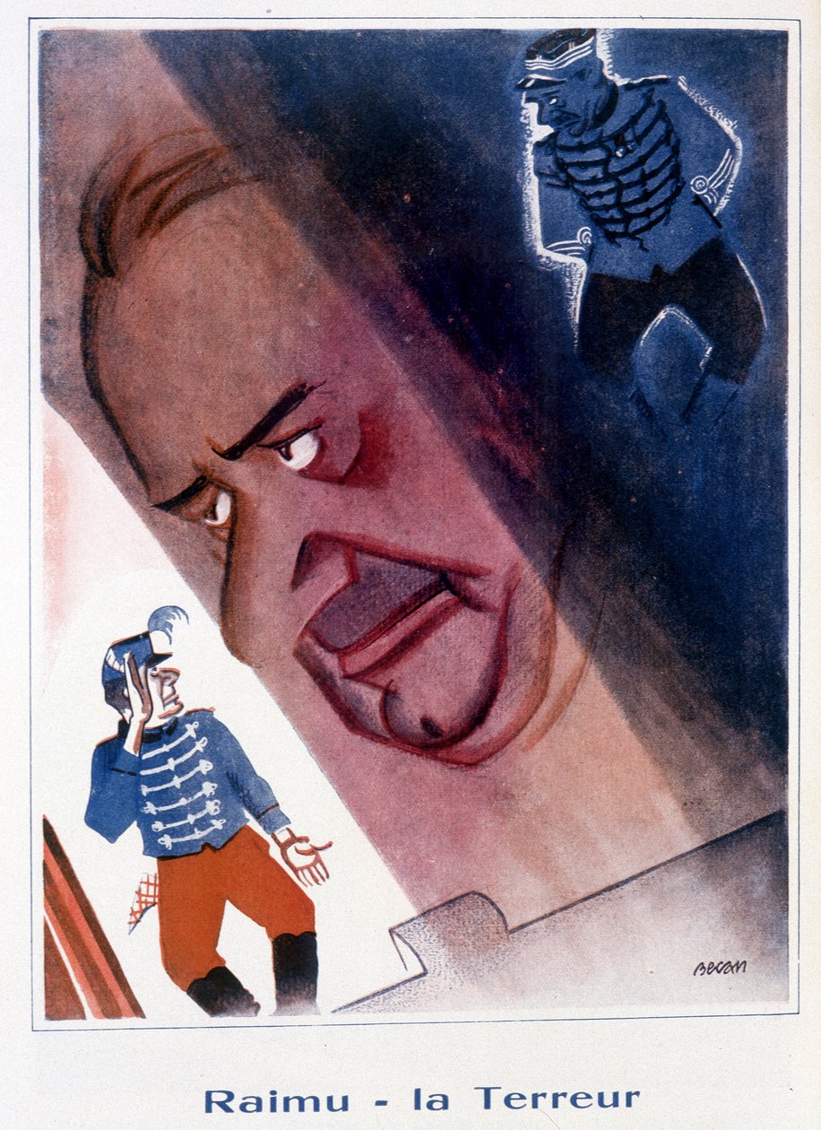 Raimu: O Terror - Ilustração de Bernard Becan (Bernhard Kahn) (1890-1943) em "Fantasio" de 15/11/1932 de Bernard Becan