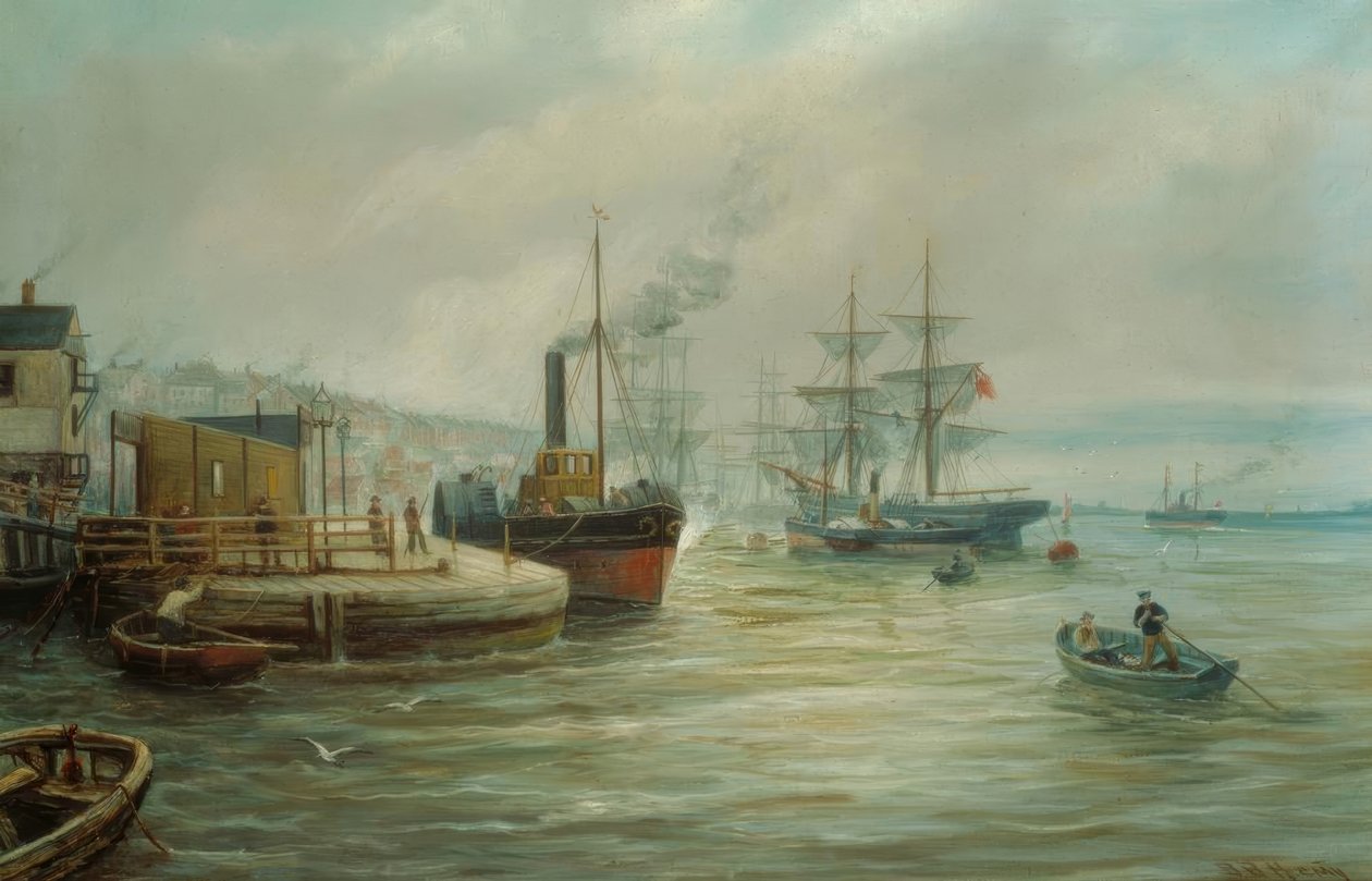 Um navio a remo e outro transporte de Bernard Benedict Hemy