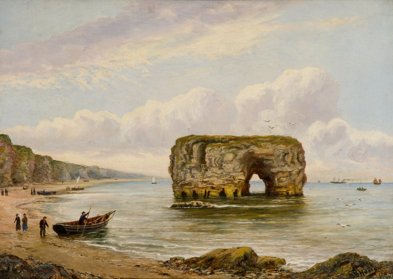 Marsden Rock, c.1880-1900 (óleo sobre tela) de Bernard Benedict Hemy