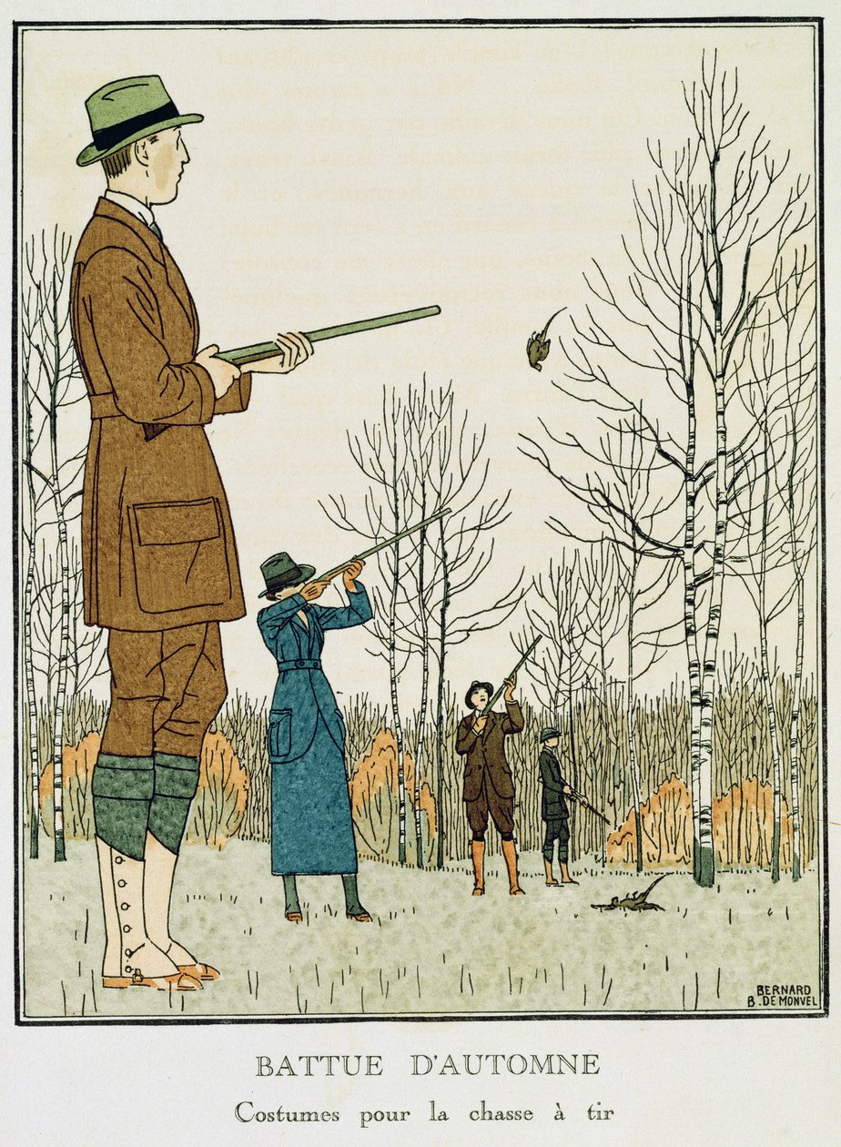 Uma sessão de Outono, c.1912-13 (litho) de Bernard Boutet de Monvel