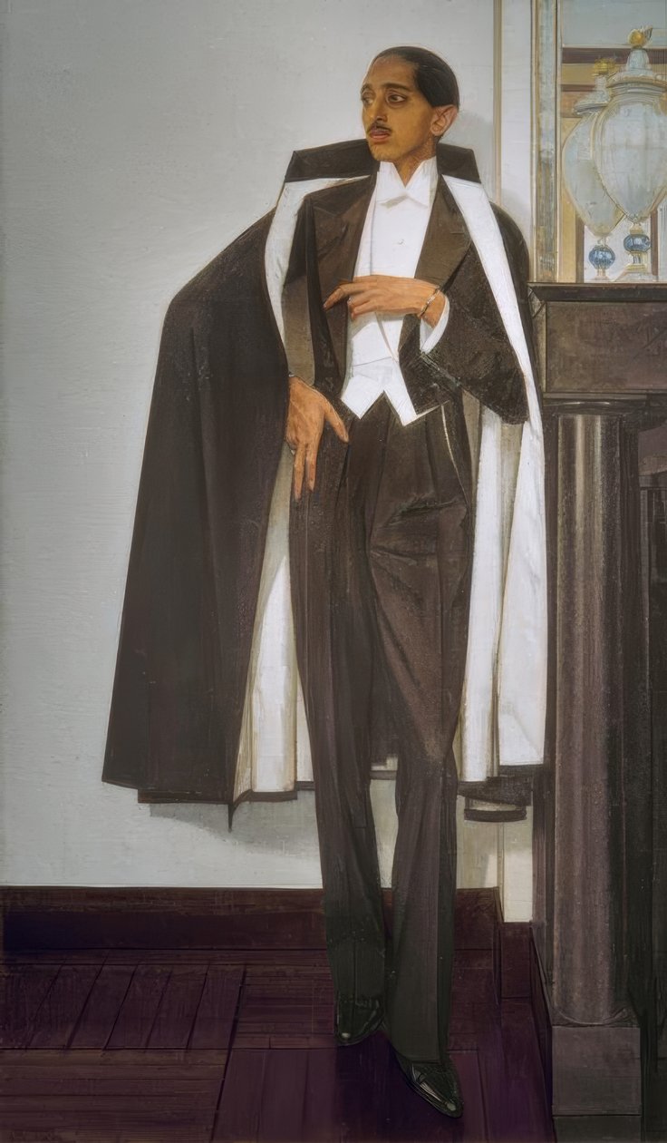 Maharaja Yeshwant Rao Holkar II de Indore, no Oeste... de Bernard Boutet de Monvel